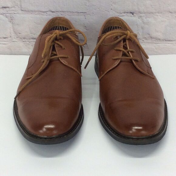 David Stone Oxford Shoes Men's Sz 10 Brown Lace Up Business Casual Vegan Leather - Picture 8 of 11